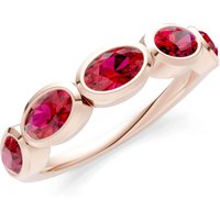 Ruby Bezel Set Half Eternity Band Ring in 9ct Rose Gold