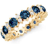 Alexandrite and Diamond Full Eternity Band Ring in 18ct Gold