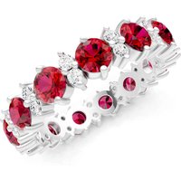 Ruby and Diamond Full Eternity Band Ring in 18ct White Gold