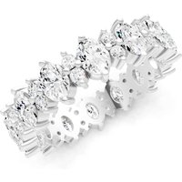 Diamond Oval and Gemstone Full Eternity Band Ring in 9ct White Gold