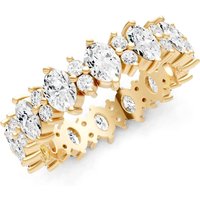 Diamond Oval and Gemstone Full Eternity Band Ring in 18ct Gold