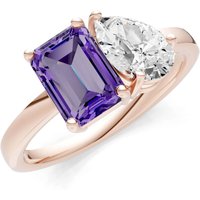 Amethyst and Diamond Gemstone and Cocktail Ring in 9ct Rose Gold