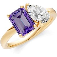 Amethyst and Diamond Gemstone and Cocktail Ring in 18ct Gold