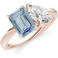 Aquamarine and Diamond Gemstone and Cocktail Ring in 9ct Rose Gold