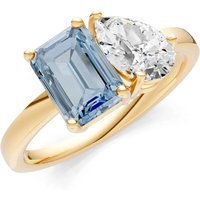 Aquamarine and Diamond Gemstone and Cocktail Ring in 18ct Gold
