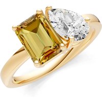 Citrine and Diamond Gemstone and Cocktail Ring in 9ct Gold