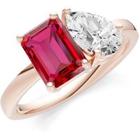 Ruby and Diamond Gemstone and Cocktail Ring in 9ct Rose Gold
