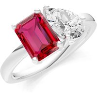 Ruby and Diamond Gemstone and Cocktail Ring in 18ct White Gold