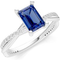 Sapphire and Diamond Twisted Ring in 18ct White Gold