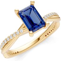 Sapphire and Diamond Twisted Ring in 18ct Gold
