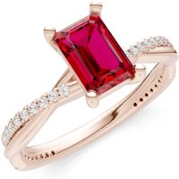 Ruby and Diamond Twisted Ring in 9ct Rose Gold