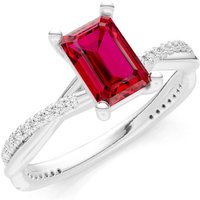 Ruby and Diamond Twisted Ring in 18ct White Gold