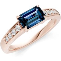 Alexandrite and Diamond East West Gemstone with Accents Ring in 9ct Rose Gold