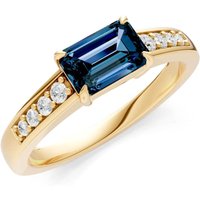 Alexandrite and Diamond East West Gemstone with Accents Ring in 18ct Gold