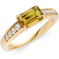 Citrine and Diamond East West Gemstone with Accents Ring in 9ct Gold