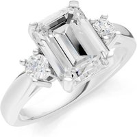 Diamond Three Stone with Accent Ring, 1.5 ct in 9ct White Gold