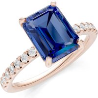 Sapphire and Diamond Solitaire with Accent Ring in 9ct Rose Gold