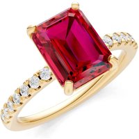 Ruby and Diamond Solitaire with Accent Ring in 9ct Gold