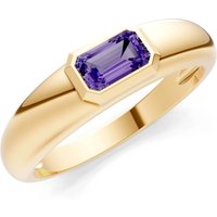 Amethyst Bezel Set Signet Ring in 18ct Gold