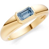 Aquamarine Bezel Set Signet Ring in 18ct Gold