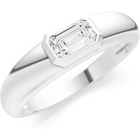 Diamond Bezel Set Signet Ring, 0.25 ct in 18ct White Gold