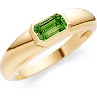 Peridot Bezel Set Signet Ring in 18ct Gold