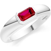 Ruby Bezel Set Signet Ring in 18ct White Gold