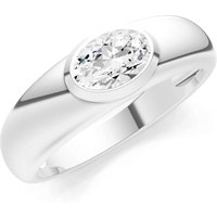 Diamond Bezel Set Signet Ring, 0.38 ct in 18ct White Gold