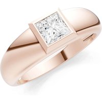Diamond Bezel Set Signet Ring, 0.17 ct in 9ct Rose Gold