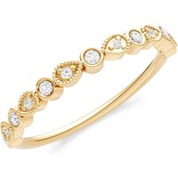 Diamond Milgrain Stacking Cut Ring in 18ct Gold