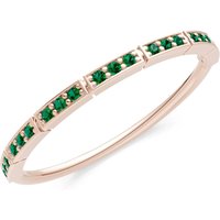 Emerald Half Eternity Stacking Cut Band Ring in 9ct Rose Gold