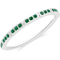 Emerald Half Eternity Stacking Cut Band Ring in 9ct White Gold