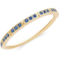 London Blue Topaz Half Eternity Stacking Cut Band Ring in 18ct Gold