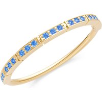 Swiss Blue Topaz Half Eternity Stacking Cut Band Ring in 18ct Gold