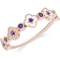 Amethyst and Diamond Faux Clover Cut Ring in 9ct Rose Gold