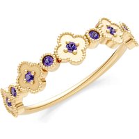 Amethyst and Diamond Faux Clover Cut Ring in 18ct Gold