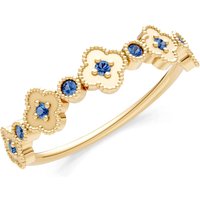 London Blue Topaz and Diamond Faux Clover Cut Ring in 18ct Gold