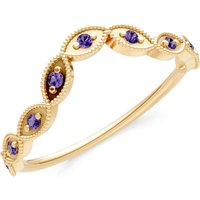 Amethyst Curve Cut Band Ring in 9ct Gold