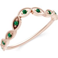 Emerald Curve Cut Band Ring in 9ct Rose Gold