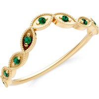 Emerald Curve Cut Band Ring in 9ct Gold