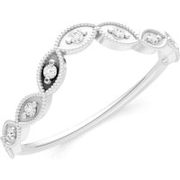 Diamond Curve Cut Band Ring in 9ct White Gold