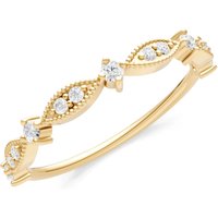 Diamond Milgrain Multi Stone Cut Stack Ring in 9ct Gold