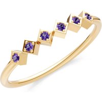 Amethyst Hex Band Ring in 9ct Gold