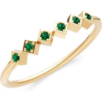 Emerald Hex Band Ring in 18ct Gold