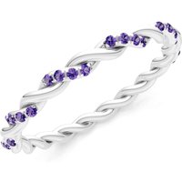 Amethyst Rope Cut Twist Eternity Ring in 9ct White Gold