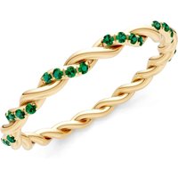 Emerald Rope Cut Twist Eternity Ring in 9ct Gold
