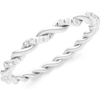 Diamond Rope Cut Twist Eternity Ring in 9ct White Gold