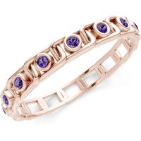 Amethyst Dot Band Ring in 9ct Rose Gold