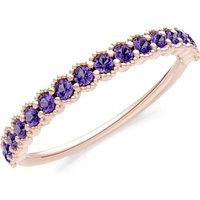 Amethyst U-Scallop Eternity Ring in 9ct Rose Gold