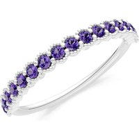 Amethyst U-Scallop Eternity Ring in 9ct White Gold